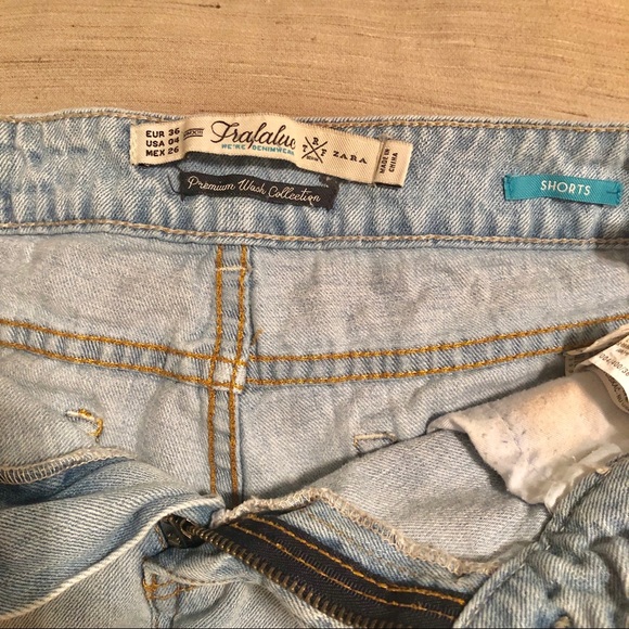 Trafaluc TRF Zara Cutoff Jean Shorts Ripped Sz 4 - Picture 4 of 5